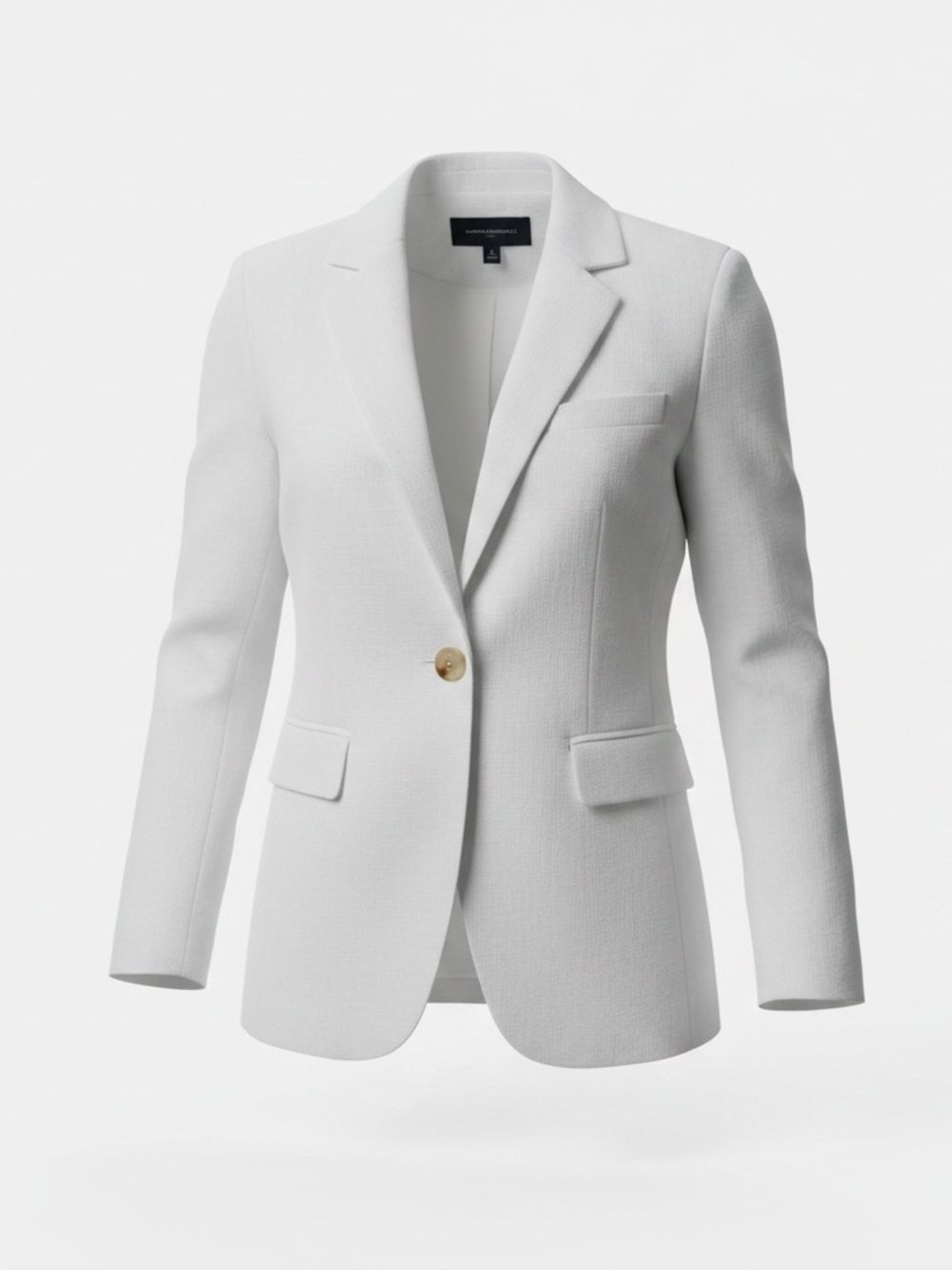 Banana Republic White Single-Button Linen-Blend Blazer